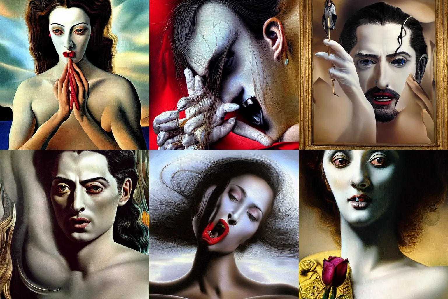 Prompt: a beautiful immaculate majestic h-res painting of a vampire by Salvador Dali high detail, award winning hyperrealistic, photorealistic, octante render, elegant, cinematic, high textures, hyper sharp, 8k, insanely detailed and intricate, graphic design, cinematic atmosphere, hypermaximalist, hyper realistic, super detailed, 4k HDR hyper realistic high quality