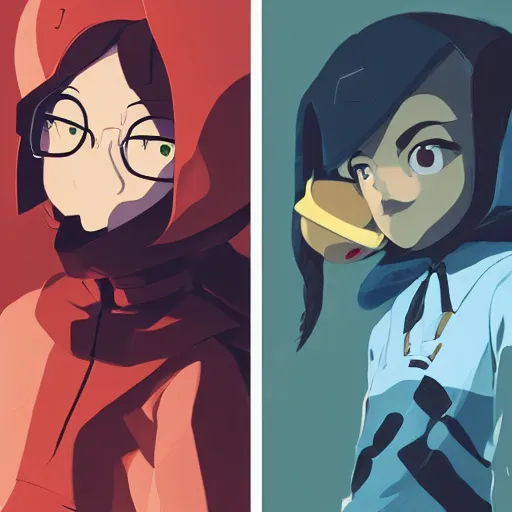 Image similar to face icon stylized minimalist flcl, loftis, cory behance hd by jesper ejsing, by rhads, makoto shinkai and lois van baarle, ilya kuvshinov, rossdraws global illumination