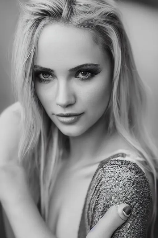 Premium Photo  Portrait of a beautiful blonde girl in white