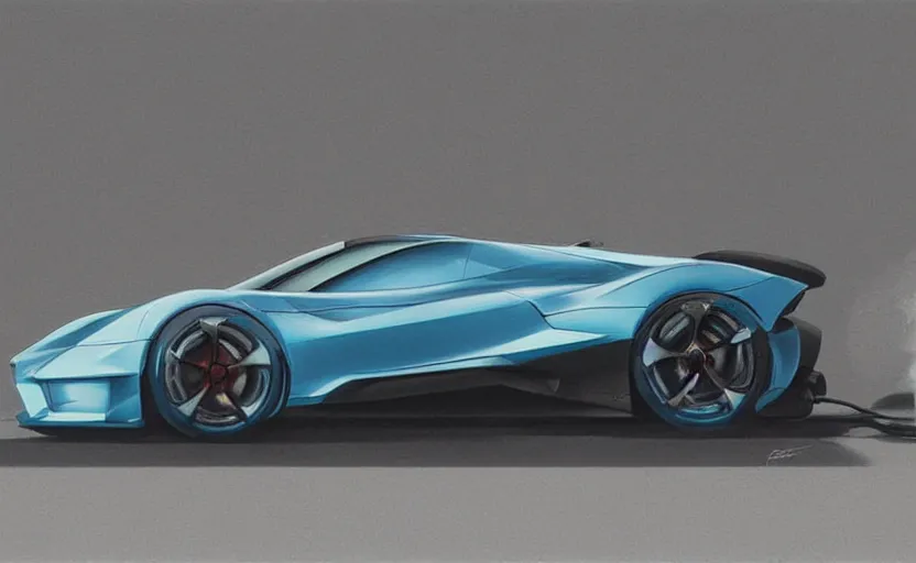 Image similar to electric concept car by porsche and lamborghini, side view, digital art, ultra realistic, ultra detailed, art by greg rutkowski