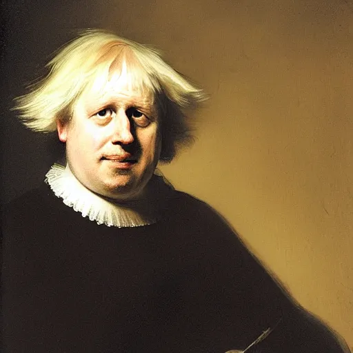 Prompt: Boris Johnson portrait by Rembrandt