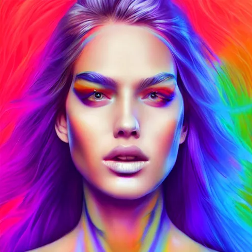 Prompt: electric woman, cute - fine - face, pretty face, oil slick hair, realistic shaded perfect face, extremely fine details, realistic shaded lighting, dynamic background, artgerm, 8 k ultra realistic, highly detailed, portraiture art by koreyba