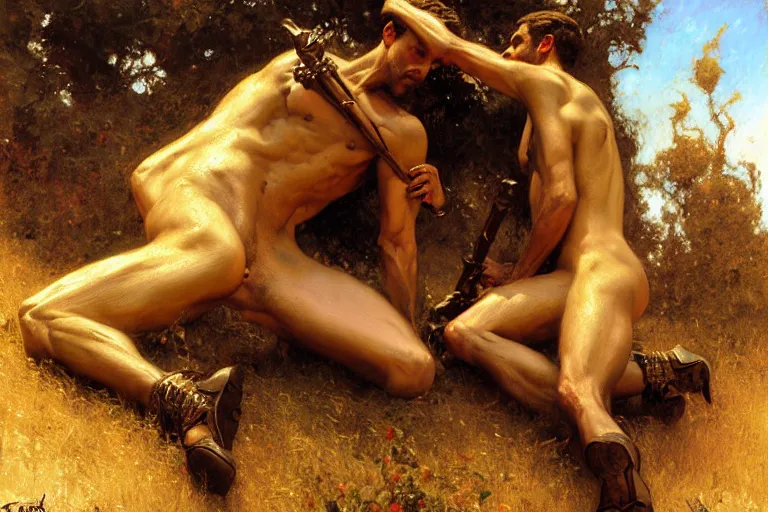 Image similar to tomb, painting by gaston bussiere, craig mullins, j. c. leyendecker, tom of finland