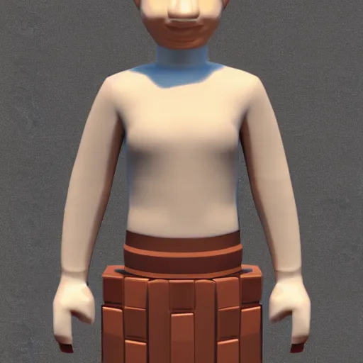 Image similar to 3d model of a person with brick texture, unreal engine