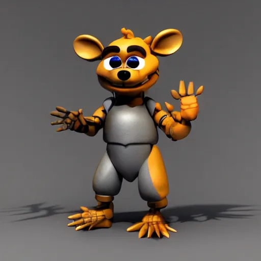 Prompt: evil animatronic rat, 3d render, Chuck E. Cheese, parody, behance, HD render, unity, cinematic, five nights at Freddy’s Trending on artstation.