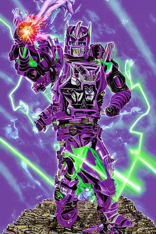 Image similar to portrait of cowboy johnny cash as purple green optimus prime power ranger from transformers surfing tonic stimulant fluids on air guitar zord UFO hoverboard, intricate, highly detailed, smooth, artstation, digital illustration by Lisa Frank and Ruan Jia and Mandy Jurgens and Artgerm and Wayne Barlowe and Greg Rutkowski and Zdislav Beksinski