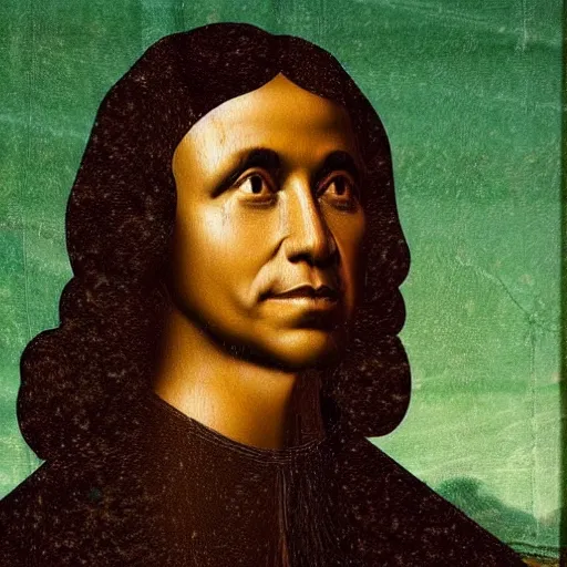 Prompt: portrait of barack obama, short hair. in the style of leonardo da vinci