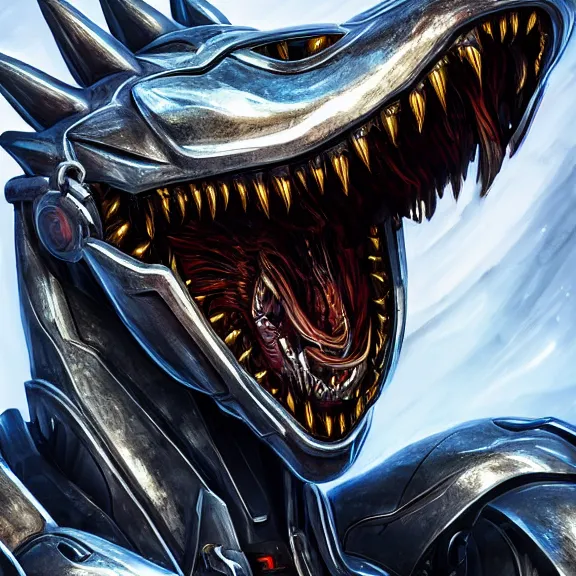 Image similar to detailed close maw shot of a gigantic goddess elegant beautiful stunning anthropomorphic hot robot mecha female dragon, eating tiny humans, with sleek silver metal armor and cat ears, OLED visor over eyes, the humans disappearing into the maw, prey, micro art, vore, digital art, mawshot, dragon vore, dragon maw, furry art, high quality, 8k 3D realistic, macro art, micro art, Furaffinity, Deviantart, Eka's Portal, G6