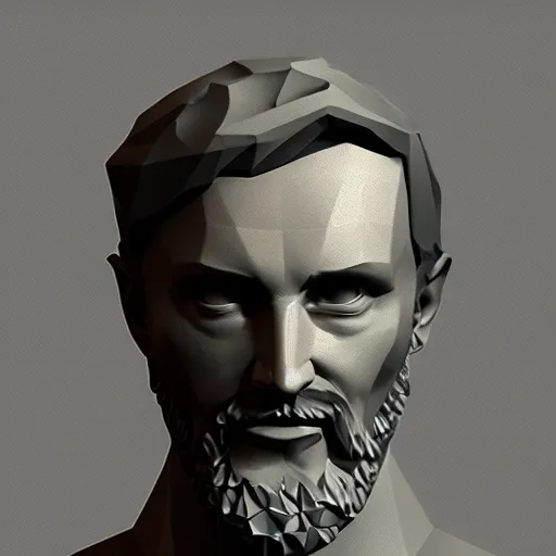 Image similar to 3d low polygon michaelangelo's david. 8k resolution. raytracing. trending on artstation.