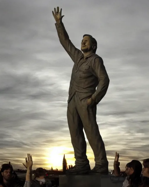 Prompt: statue of robin williams waving goodbye, detailed, gorgeous lighting