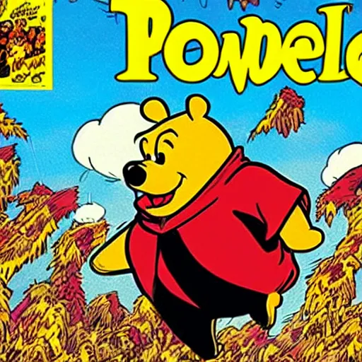 Prompt: winnie the poo as a comic book super hero