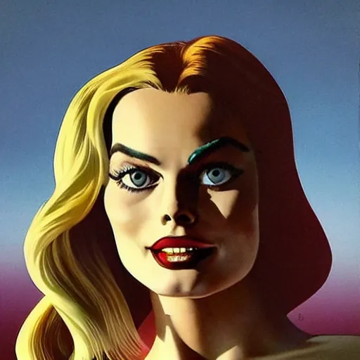 Prompt: margot robbie by artgem by brian bolland by alex ross by artgem by brian bolland by alex rossby artgem by brian bolland by alex ross by artgem by brian bolland by alex ross