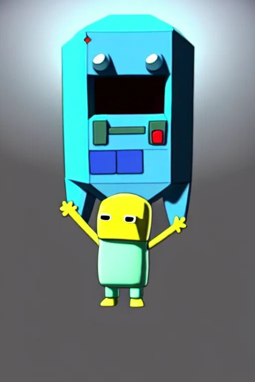 Image similar to A beautiful 3D image of BMO from adventure time, Cal-Arts, accurate, unreal engine 4k