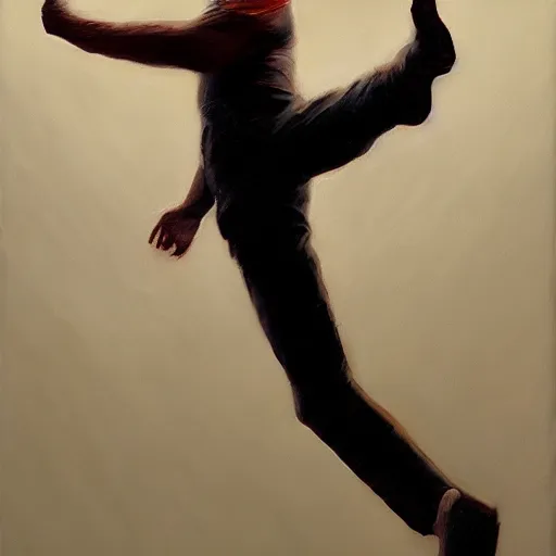 Prompt: man floating in air in a void, oil painting, pale colors, high detail, 8 k, wide angle, trending on artstation,