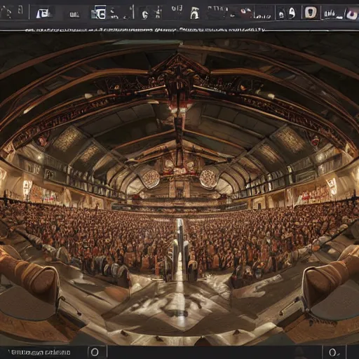 Image similar to a virtual reality concert venue with amazing atmosphere. highly detailed. trending on artstation.