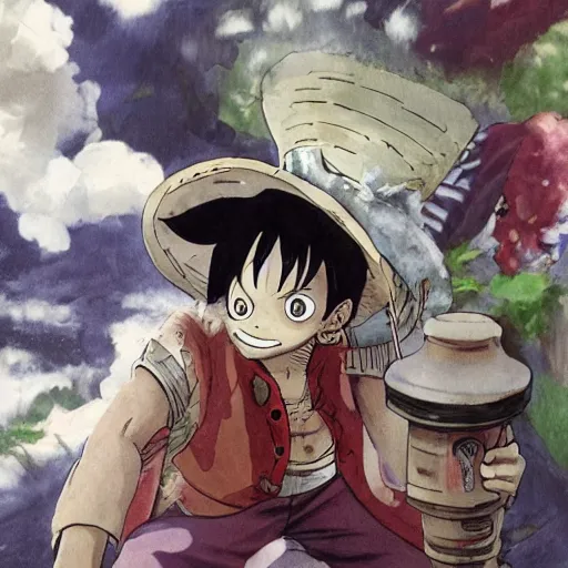 Prompt: luffy by studio ghibli