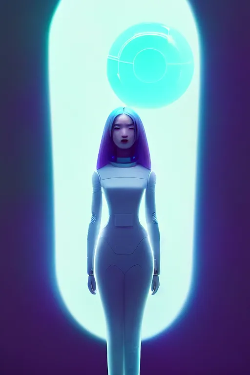 Image similar to family android women, scifi, futuristic design, bae suzy, long white hair, character design, cinematic lighting, highly detailed, by beeple, goro fujita, smooth gradient.