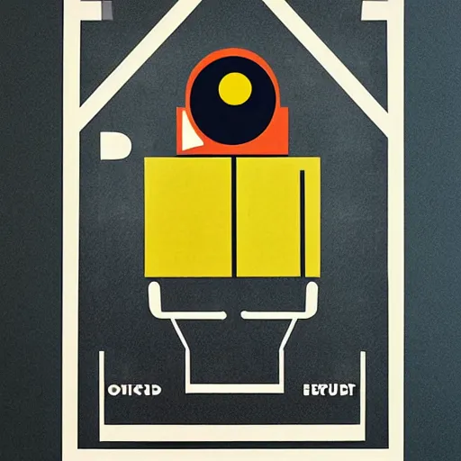 Prompt: big brother is watching you, Bauhaus poster