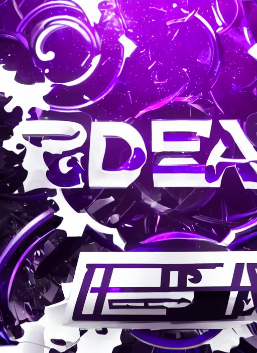 Image similar to a purple and black logo with the words readful things, a 3 d render by dan content, deviantart contest winner, video art, toonami, logo, imax