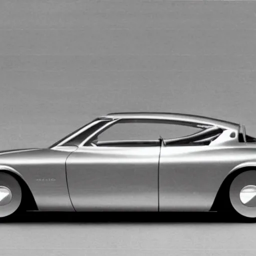 Image similar to retrofuturistic tesla model 3, 1 9 6 0 s sports car concept art