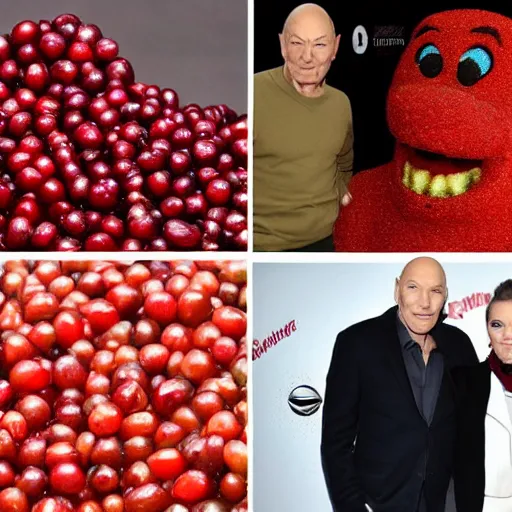 Image similar to Patrick Stewart dumped his cranberries