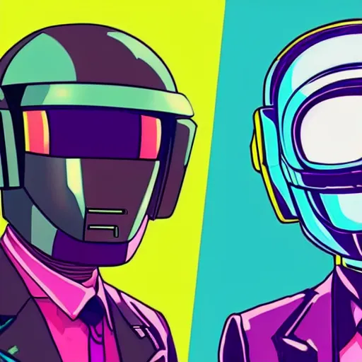 Image similar to Daft punk in an episode of Rick and Morty,