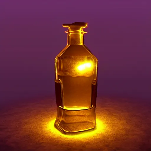 Prompt: a genie coming out of his bottle, specular lighting