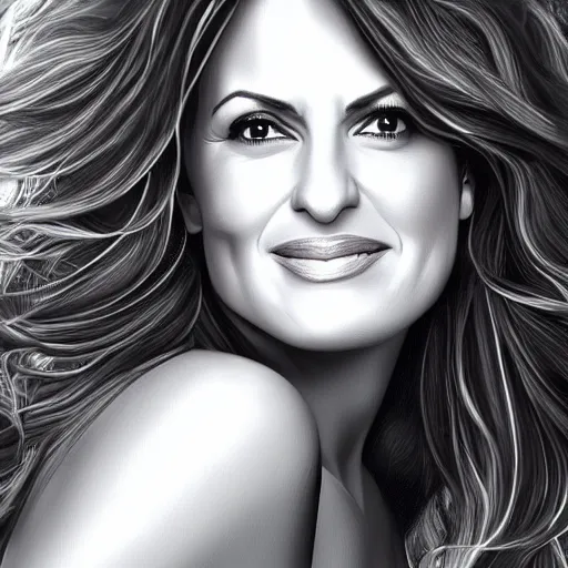 Image similar to mariska hargitay, digital painting, ultradetailed