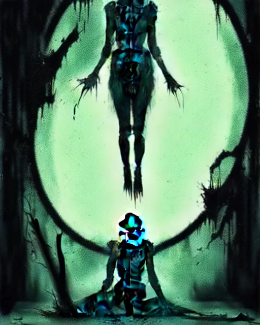 Prompt: it is natural to die as to be born, salems revenge, amityville, rendered in pov - ray, style of greg rutkowski and junji ito and sam francis