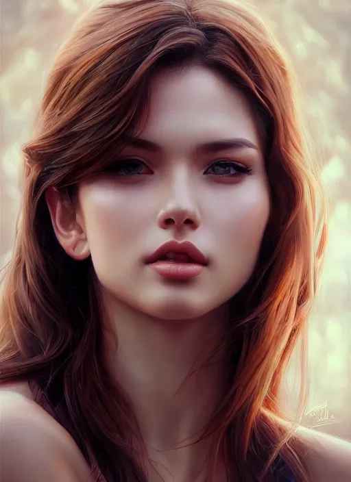 Image similar to photo of a gorgeous young woman in the style of stefan kostic, realistic, sharp focus, 8 k high definition, insanely detailed, intricate, elegant, art by stanley lau and artgerm