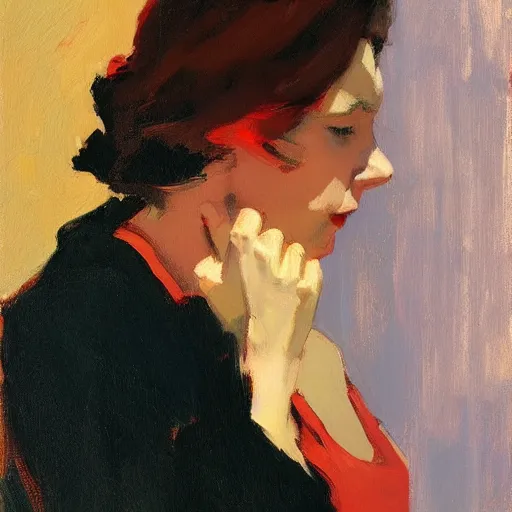 Image similar to artwork by malcolm liepke and edward hopper