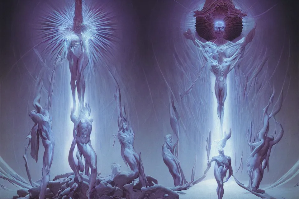 Image similar to infinite divine light, wayne barlowe.