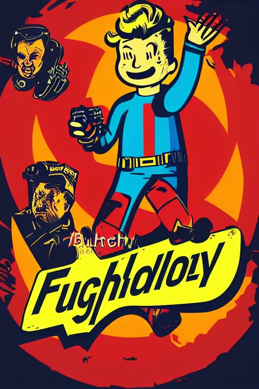 Image similar to fallout 7 6 retro futurist illustration art by butcher billy, sticker, colorful, illustration, highly detailed, simple, smooth and clean vector curves, no jagged lines, vector art, smooth andy warhol style