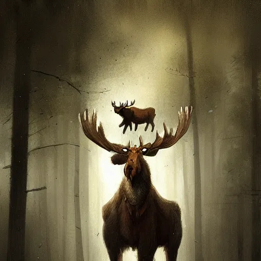 Image similar to moose animorph by greg rutkowski