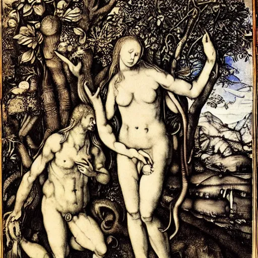 Image similar to adam and eve by albrecht durer