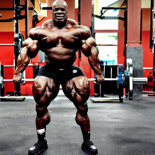 Prompt: ronnie coleman with trenbolone cow