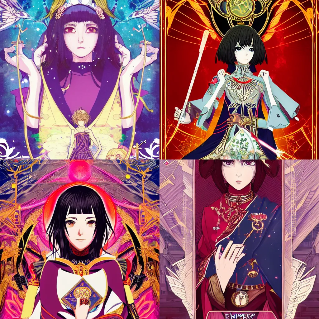 Prompt: the empress tarot card, anime key visual, trending on artstation, extremely detailed, 4k, kuvshinov ilya