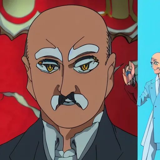 Image similar to alexander lukashenko as a main villain in anime in style of hayao miyazaki