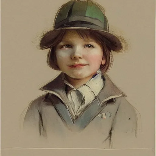 Image similar to (((((portrait of boy dressed as retro sciencepunk explorer costume . muted colors.))))) by Jean-Baptiste Monge !!!!!!!!!!!!!!!!!!!!!!!!!!!