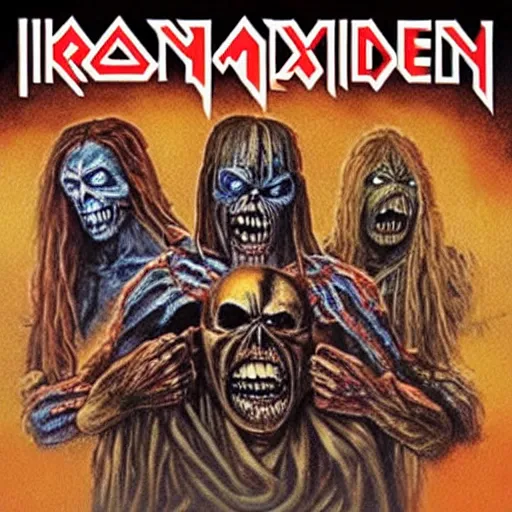 Prompt: “Iron Maiden album cover”