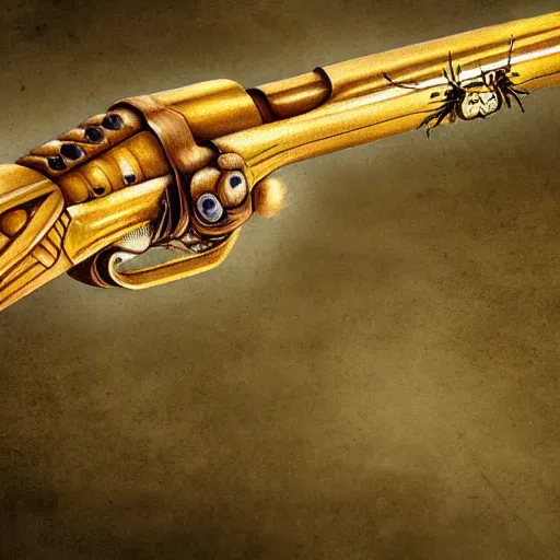 Image similar to a bee gun hybrid, fantasy art