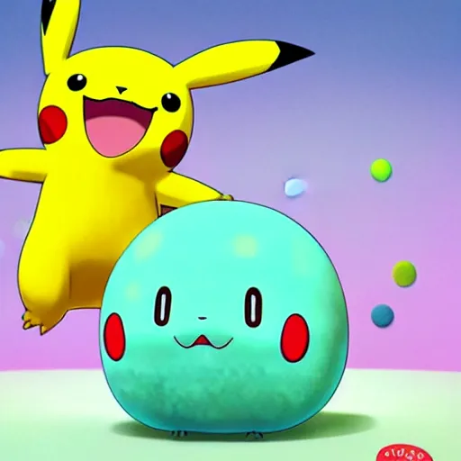 Image similar to a sweet pokemon. very cute. friendly. chiho aoshima. beautiful. digital render.