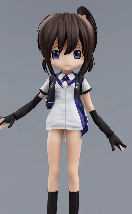 Image similar to Anime girl figure in school uniform, unreal engine, highly detailed.