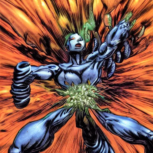 Image similar to an itch elemental, whirling energy made of itches ( dramatic, cinematic, by simon bisley )