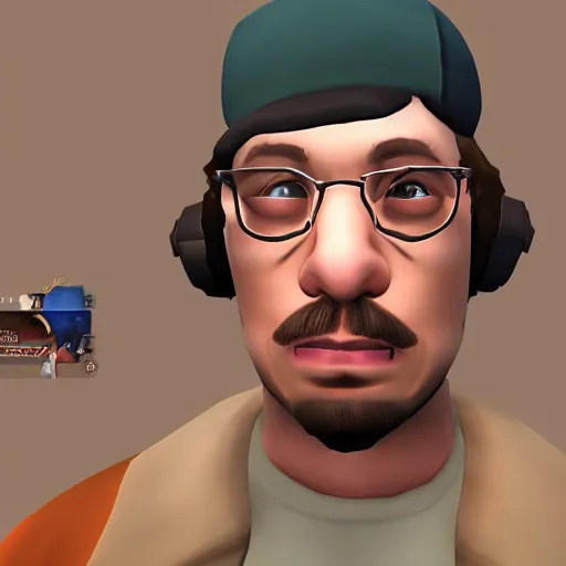 Prompt: sam hyde in team fortress 2, high quality, high detail, game screenshot