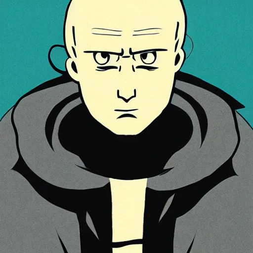 Prompt: portrait of saitama by mcbess