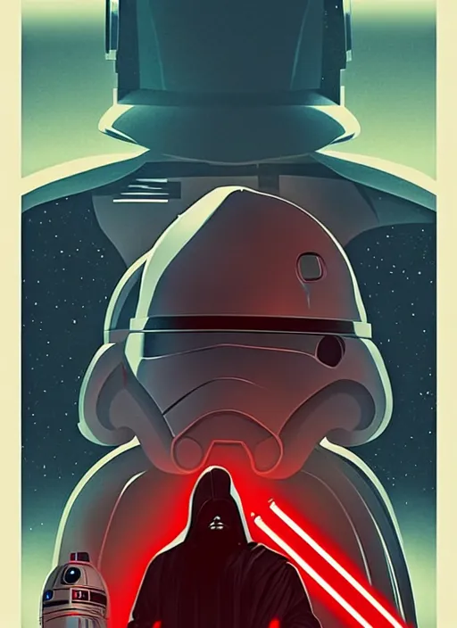 Prompt: a star wars movie poster by olly moss