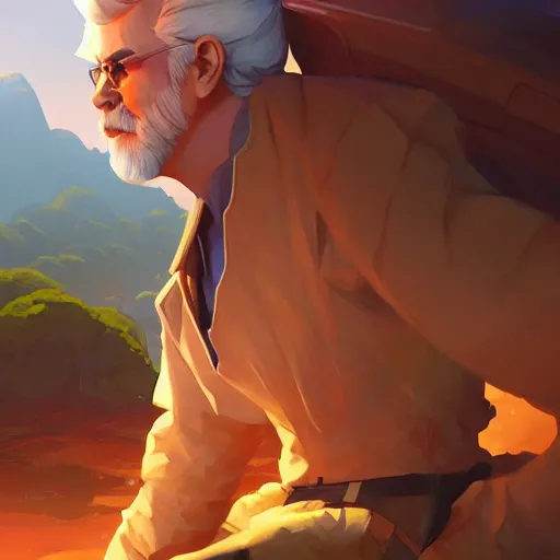 Image similar to hero world george lucas, behance hd by jesper ejsing, by rhads, makoto shinkai and lois van baarle, ilya kuvshinov, rossdraws global illumination