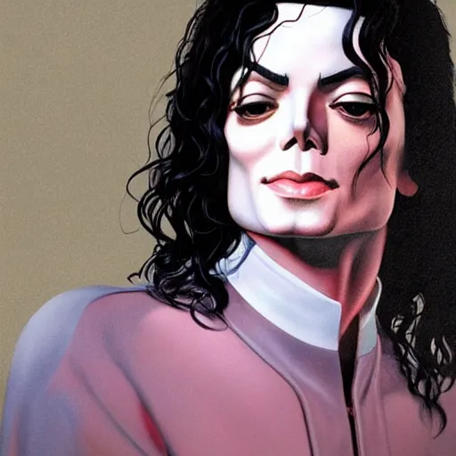 Prompt: michael jackson as saint. matte, facial features, symmetrical anatomy, hyperdetailed, digital art, baroque, pop punk art style, fantasy, body features, posse features, without duplication, art by artgerm and ilya kuvshinov and vinicius gud and gustavo zambelli, intricate, confident posse.