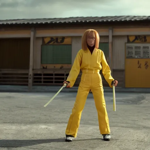 Image similar to first photos of 2 0 2 4 pixar animated kill bill remake ( eos 5 ds r, iso 1 0 0, f / 8, 1 / 1 2 5, 8 4 mm, postprocessed, 4 k )